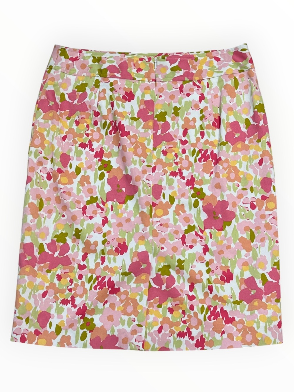 BROOKS BROTHERS Pink Floral Mini Pencil Skirt 6 8 10 M Garden Party Work Partt